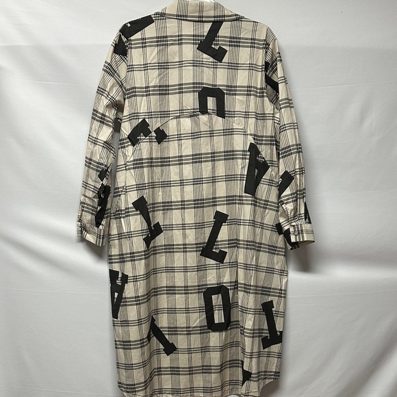 Zeta Otto Plaid Check Women’s Shirt Dress Lagenlook Oversized Made in Italy - Picture 5 of 5